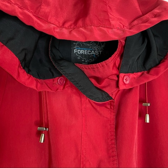 Forecaster Sport Red Medium Length Light Spring Jacket Black Contrast XL - Picture 6 of 16